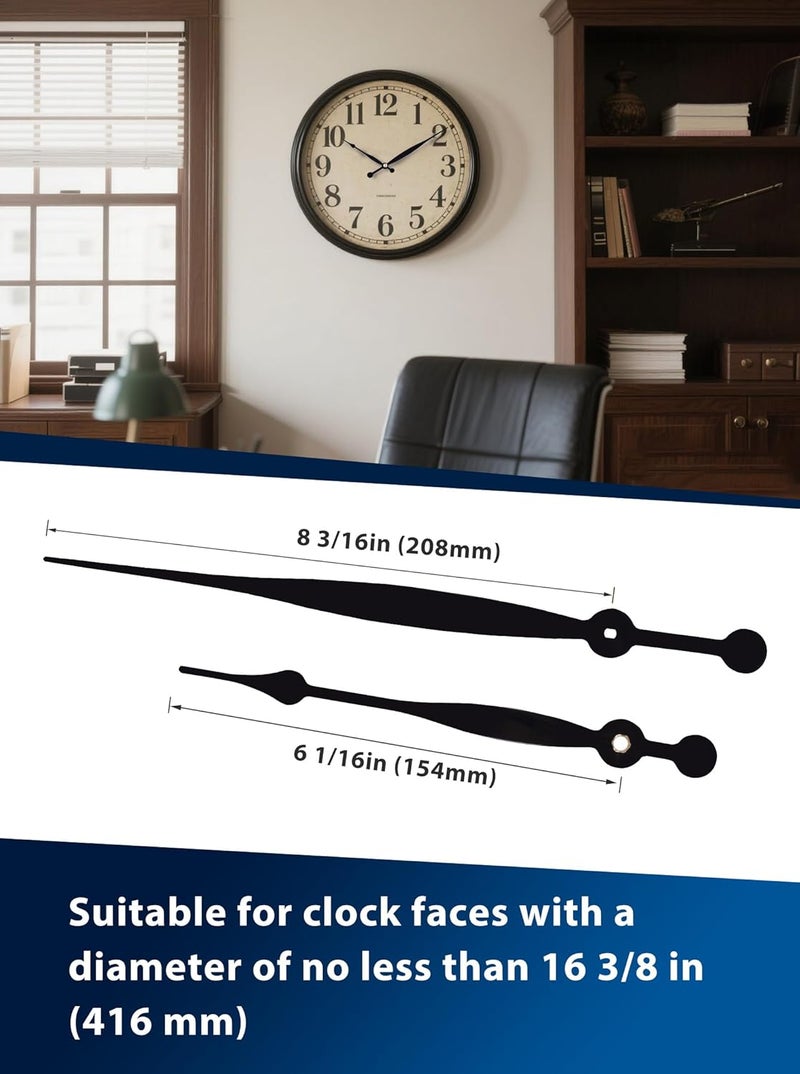 MakerTick High-Torque Clock Movement Kit – Long Shaft Mechanism with 8 inch Hands, Battery-Operated Motor for 17'' to 20'' Large Wall Clocks, DIY Repair & Replacement - Image 3